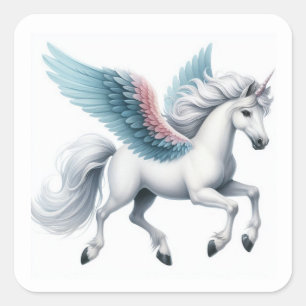 Pretty Flying White Pegasus Sticker Sheet