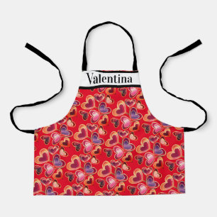 Pretty Foil Textured Stack Double Heart Lollipops Apron