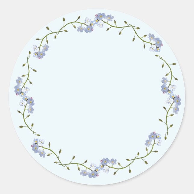 pretty Forget-Me-Not flowers Classic Round Sticker (Front)