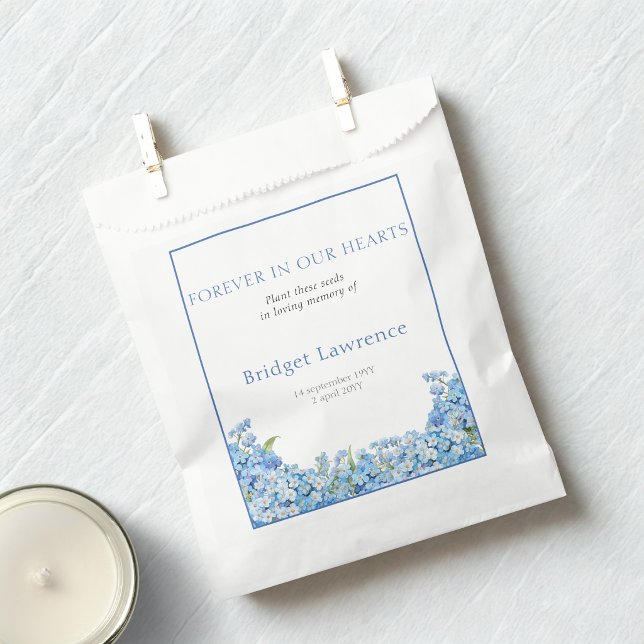 Pretty Forget-me-nots Funeral Seed Packet Favour Bag (Creator Uploaded)