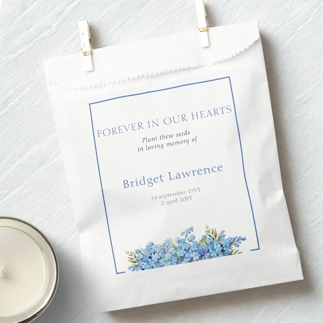 Pretty Forget-me-nots Funeral Seed Packet Favour Bag (Creator Uploaded)