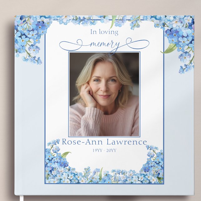 Pretty Forget-me-nots In Loving Memory Guest Book (Creator Uploaded)