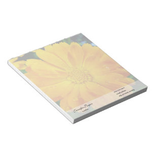 pretty, fresh yellow daisy flower notepad