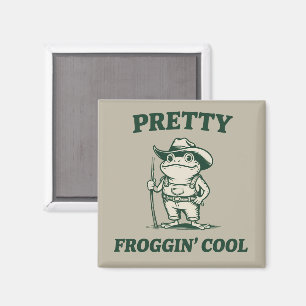 Pretty Froggin Cool Frog Toad Meme Lovers Vintage  Magnet