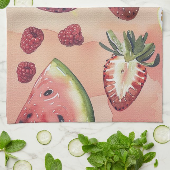 Pretty fruit kitchen towels (Folded)