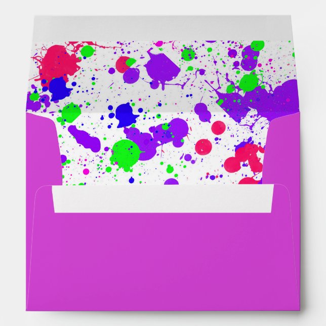 Pretty Fun Paint Splatter  Envelope (Back (Bottom))