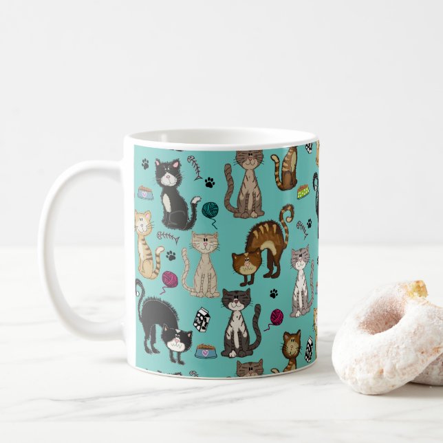 Pretty Funny Cat Pattern Coffee Mug (With Donut)