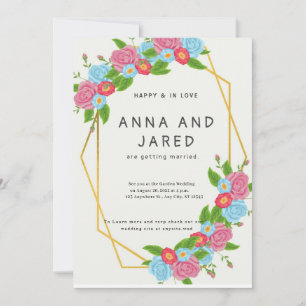 Pretty Garden Flower Wedding Invitation