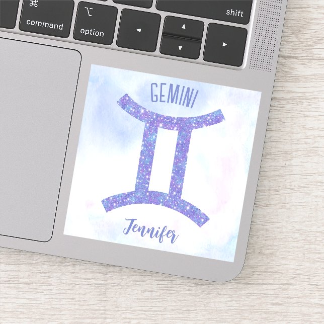 Pretty Gemini Astrology Sign Personalized Laptop (Detail)