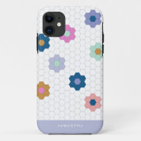 Pretty Geometric Hexagon Flowers in Lilac