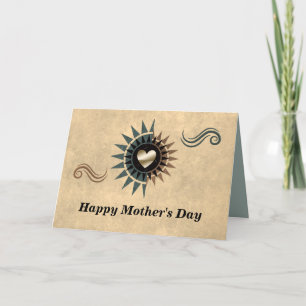 Pretty Geometric Mother's Day Card with Heart