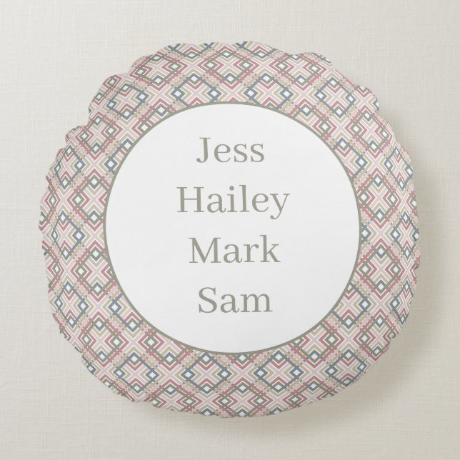 Pretty Geometric Pattern  Round Pillow (Front)