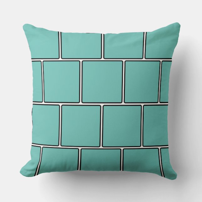 Pretty Geometric Rectangle Rounded corners Pattern Throw Pillow (Front)