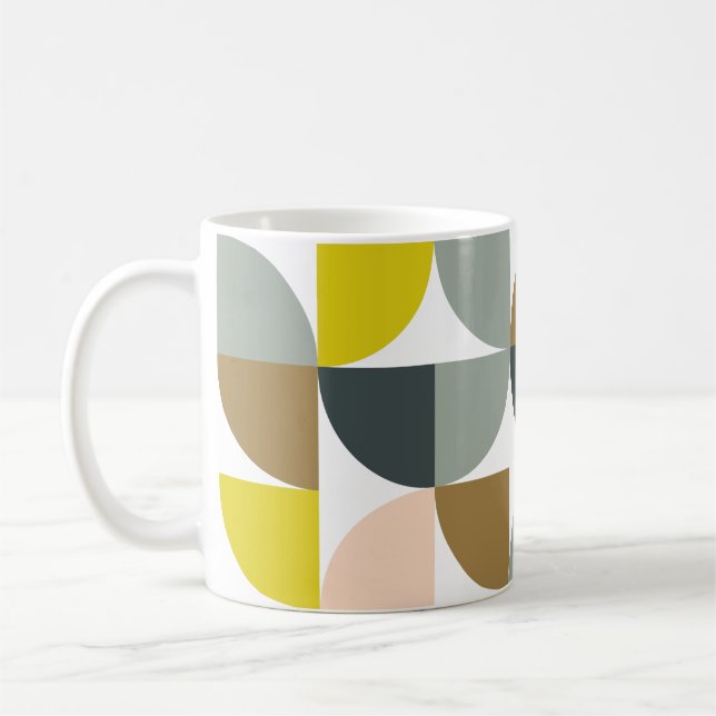 Pretty Geometric Shapes Pattern in Soft Colours Coffee Mug (Left)