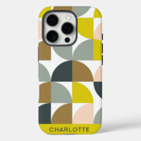 Pretty Geometric Shapes Pink Yellow Personalized