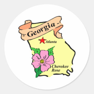 Pretty Georgia Map Tees and Gifts Classic Round Sticker
