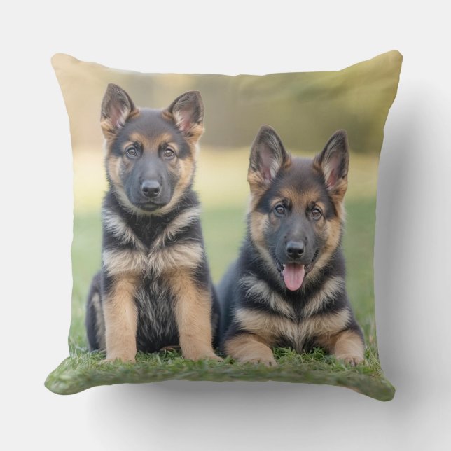 Pretty German Shepherd Personalized Throw Pillow (Front)