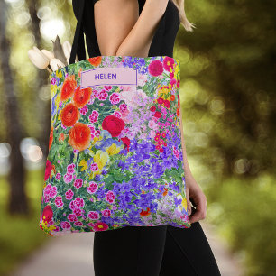 Pretty Gift for Neighbour - Vibrant Flowers Tote Bag