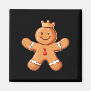 Pretty Gingerbread Man With Crown Costume  Magnet