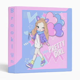 Pretty Girl 3 Ring Binder