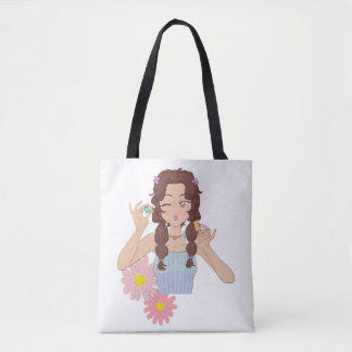 Pretty Girl Aesthetic | Cute Makeup Illustration Tote Bag