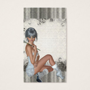 Pretty girl and silver damask