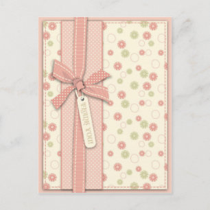 Pretty Girl Floral TY Postcard