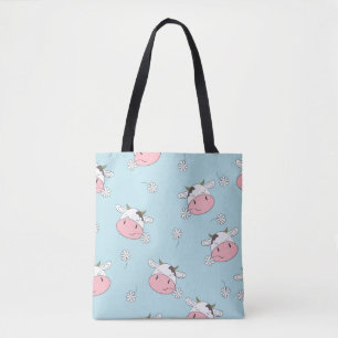 Pretty Girl Flowers: Hand-Drawn Vintage Tote Bag
