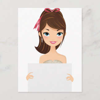 Pretty Girl holding sign Postcard