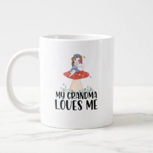 Pretty Girl On Top of Mushroom My Grandma Loves Large Coffee Mug