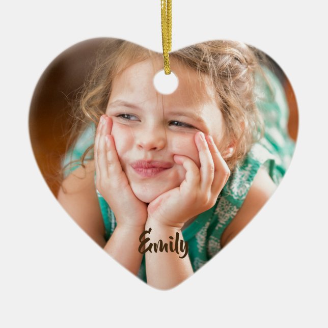 Pretty Girl Photo Ceramic Ornament (Front)