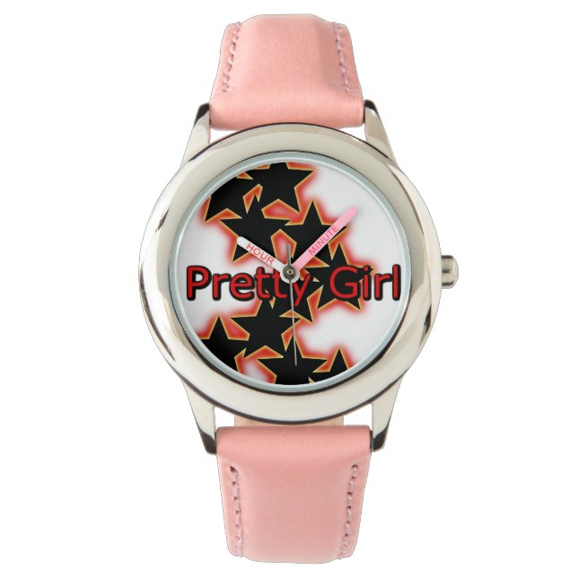 Pretty Girl Swag Bezel with Pink Numbers Watch (Front)