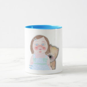 Pretty girl with cute bear Mug by ORDesigns.