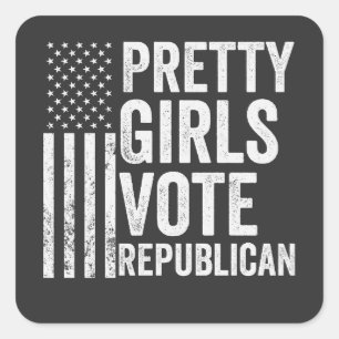 Pretty Girls For Republicans Election 2024 Square Sticker