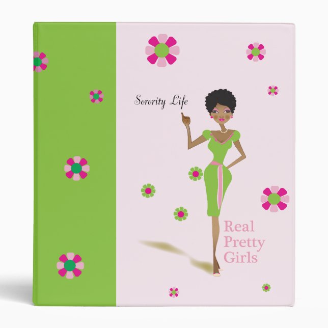 Pretty Girls Pink and Green Binder (Front)
