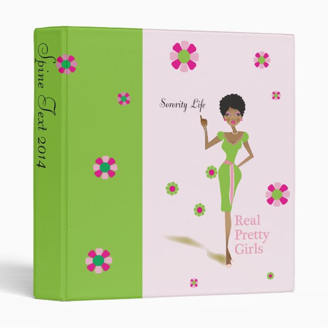 Pretty Girls Pink and Green Binder (Front/Spine)