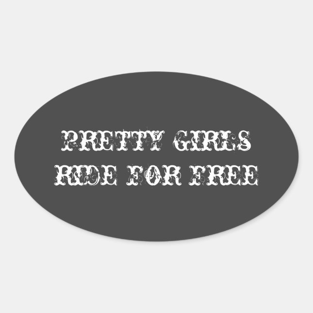 pretty girls ride for free helmet sticker (Front)