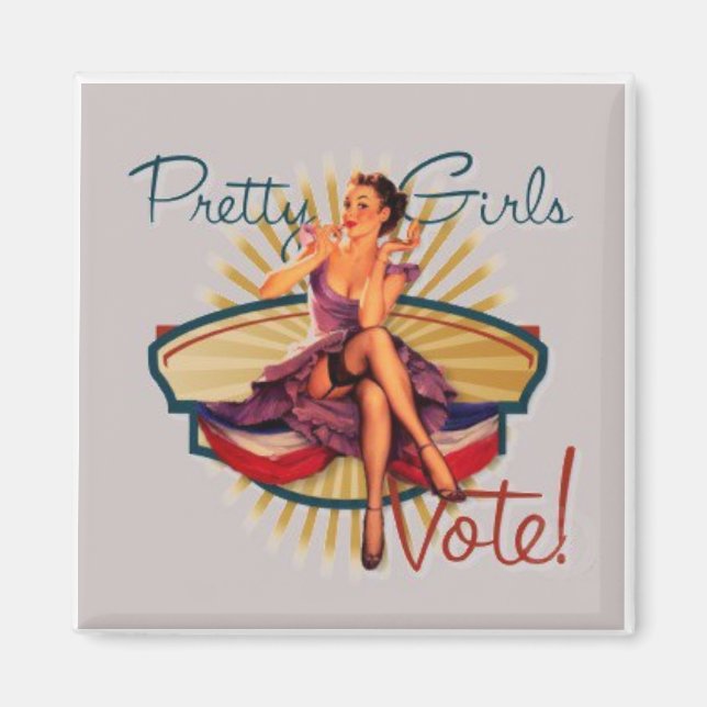 Pretty Girls Vote! Magnet (Front)