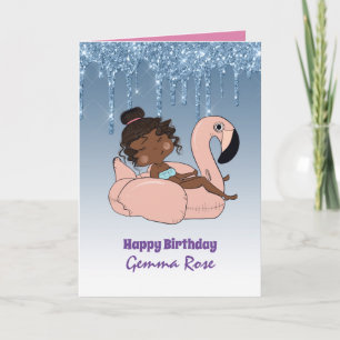 Pretty Girly Black Girl Birthday - Lots of Themes Card