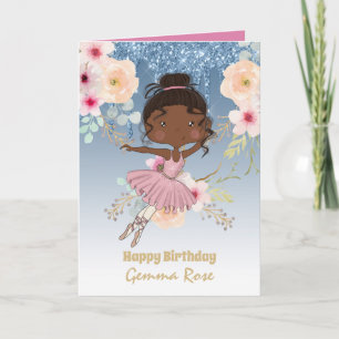 Pretty Girly Black Girl Birthday - Lots of Themes Card