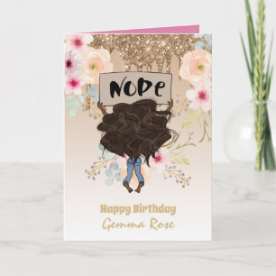 Pretty Girly Black Girl Birthday - Lots of Themes Card