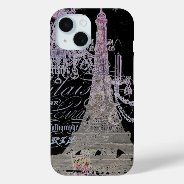 pretty girly chic i love paris eiffel tower Case-Mate iPhone case (Back)