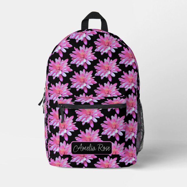 Pretty girly floral pattern cute daisy  printed backpack (Front)