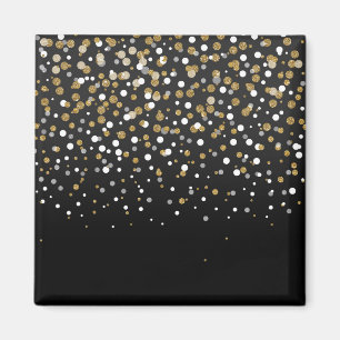 Pretty Girly Gold Glitter Dots Illustration Magnet
