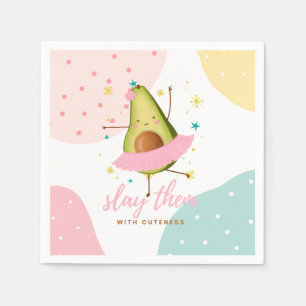 Pretty Girly Kawaii Avocado Ballerina Slay Them Napkin