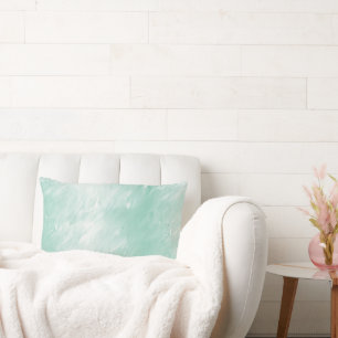Pretty Girly Mint and Ocean Aqua Blue Lumbar Pillow