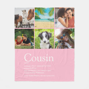 Pretty Girly Pink Modern Fun 6 Photo Cousin Fleece Blanket
