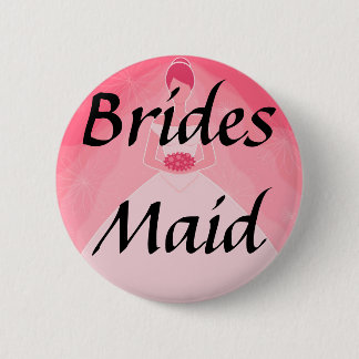 Pretty Girly Pink Simple Bridesmaid 2 Inch Round Button