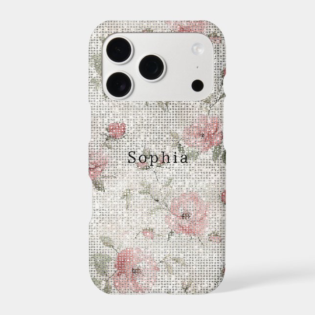 Pretty Girly Pink Sparkle Rose Flowers (Back)