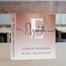 Pretty Girly Rose Gold Glitter Sparkle Monogrammed